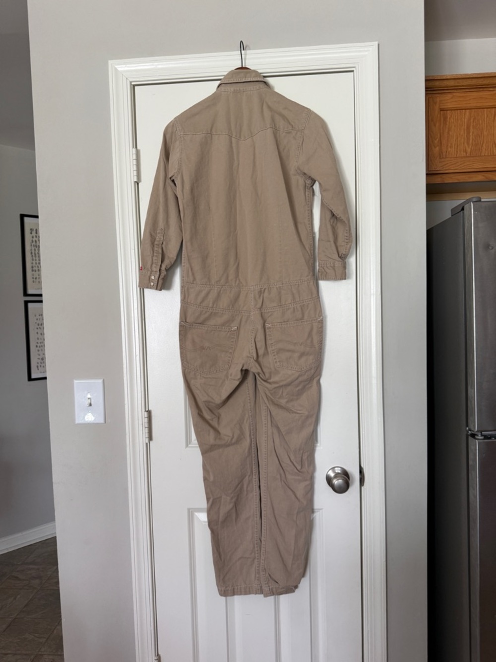 Denimst Cowboy Jumpsuit XS 100% cotton Workwear-Style Tan Utility Jumpsuit mexic - Picture 9 of 16